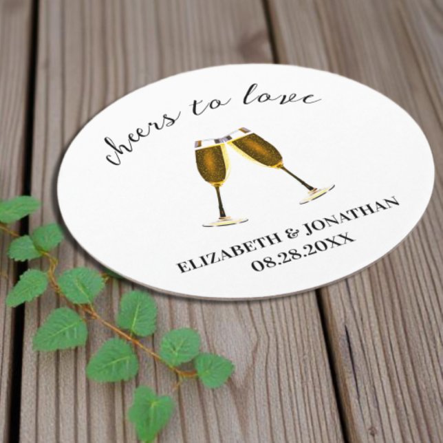 Dessous-de-verre Rond En Papier Verres à champagne pour À l'amour (Créateur téléchargé)