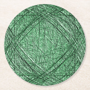 Dessous-de-verre Rond En Papier Vert glacé en rond ou les dessous de verre carré