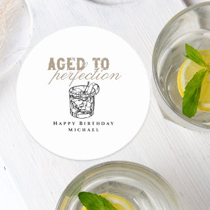 Dessous-de-verre Rond En Papier Vieilli à la Perfection Whiskey blanc fête d'anniv