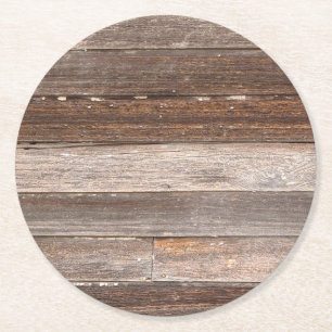 Dessous-de-verre Rond En Papier Vieux mur extérieur en bois Patiné d'une ferme