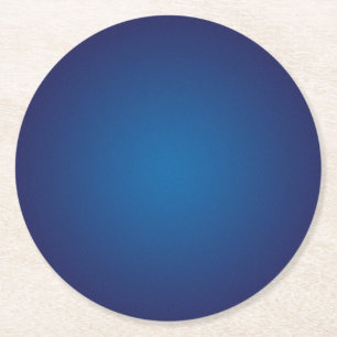 Dessous-de-verre Rond En Papier Vignette en bleu foncé profond