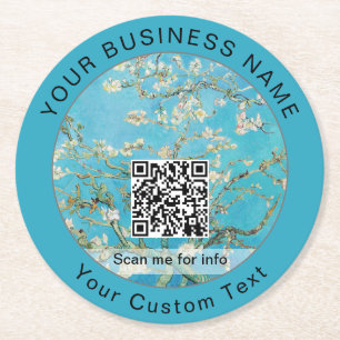 Dessous-de-verre Rond En Papier Vincent Van Gogh - Almond Blossom QR Code