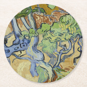 Dessous-de-verre Rond En Papier Vincent van Gogh - racines d'arbre