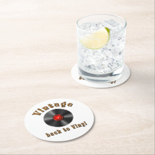 Dessous-de-verre Rond En Papier Vintage - Back to Vinyl, the record is back