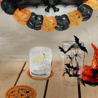 Dessous-de-verre Rond En Papier Vintage Jack-o-Lantern Pumpkin Custom Halloween