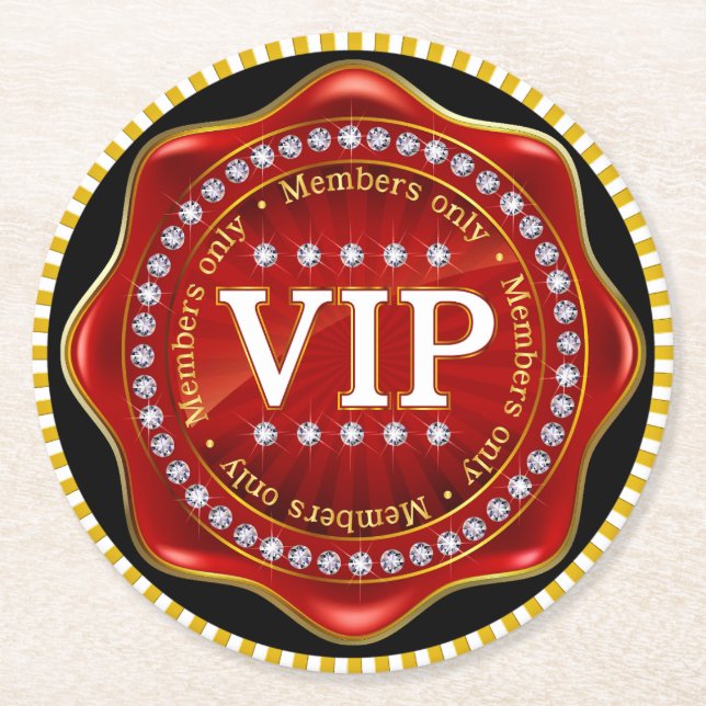 DESSOUS-DE-VERRE ROND EN PAPIER VIP (Devant)