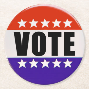 Dessous-de-verre Rond En Papier Votez juste Dessous de verre ronds