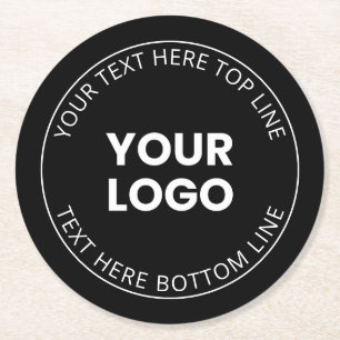Dessous-de-verre Rond En Papier Votre logo minimaliste