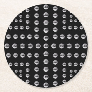 Dessous-de-verre Rond En Papier Votre logo ou toute image   Motif moderne unique