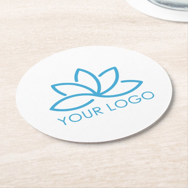 Dessous-de-verre Rond En Papier Votre logo professionnel (Incliné)