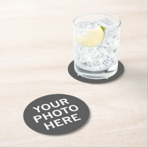 Dessous-de-verre Rond En Papier Votre photo ici