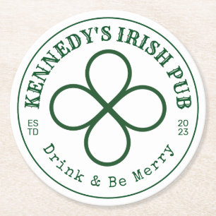 Dessous-de-verre Rond En Papier VOTRE PUB IRLANDAIS Boire & Soyez Joyeux Papier ro
