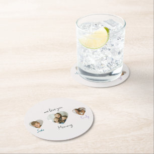 Dessous-de-verre Rond En Papier We Love You Mommy - Dessous de verre photos person
