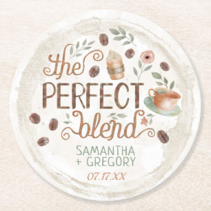 Dessous-de-verre Rond En Papier Wedding shower nuptiale   de café le mélange