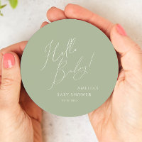 Whimsical Sage Green Bonjour bébé