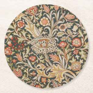 Dessous-de-verre Rond En Papier William Morris Trent Garden Flower Classic Botanic