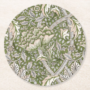 Dessous-de-verre Rond En Papier william morris windrush fleurs florales classique