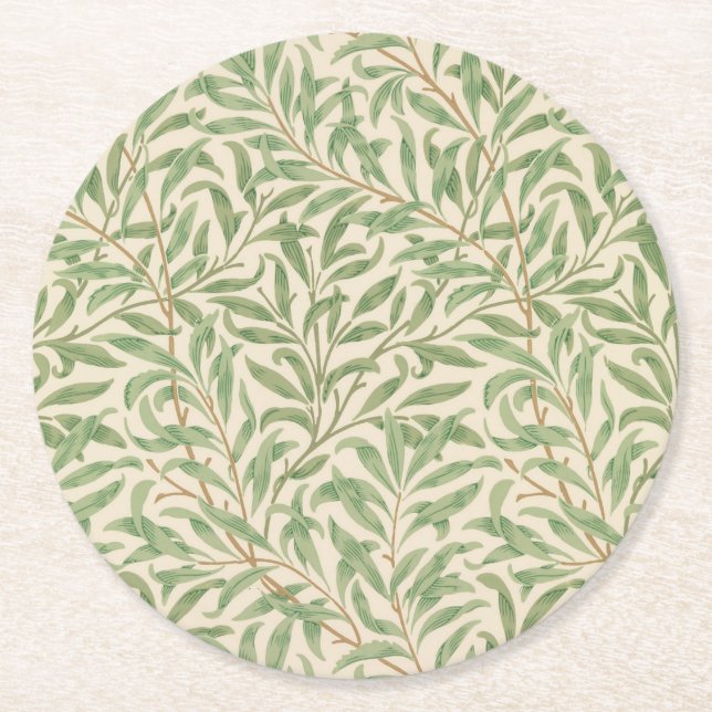 Dessous-de-verre Rond En Papier Willow Bough (par William Morris) (Devant)
