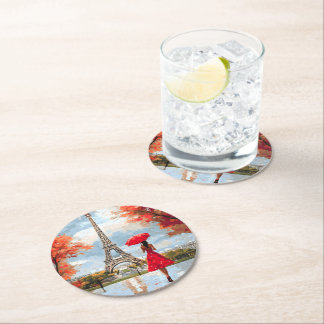 Dessous-de-verre Rond En Papier Wind Romance Paris Chic Walk