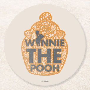 Dessous-de-verre Rond En Papier Winnie le pot de l'ouragan Floral