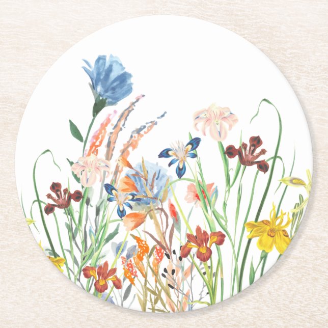 Dessous-de-verre Rond En Papier Winsome Mariage Fleur sauvage (Devant)