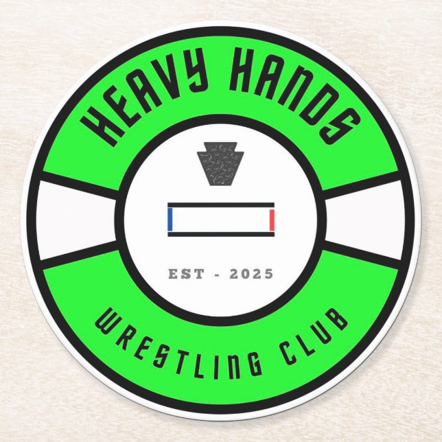 Dessous-de-verre Rond En Papier Wrestling Club Items (Devant)