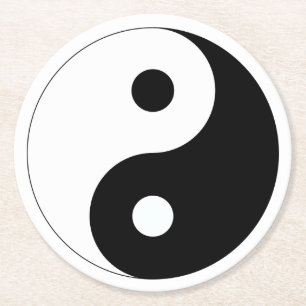 Dessous-de-verre Rond En Papier Yin et Yang