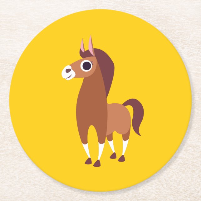 Dessous-de-verre Rond En Papier Zora le cheval (Devant)