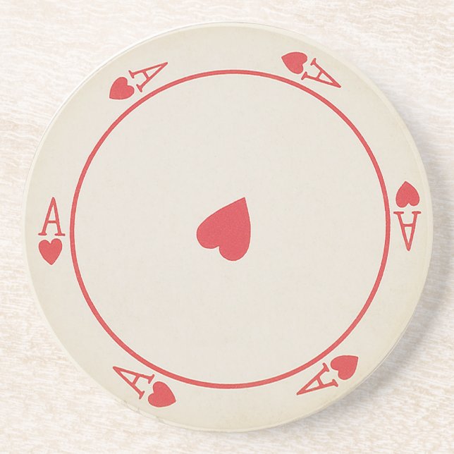 Dessous de verre ronds de cartes de jeu (Devant)