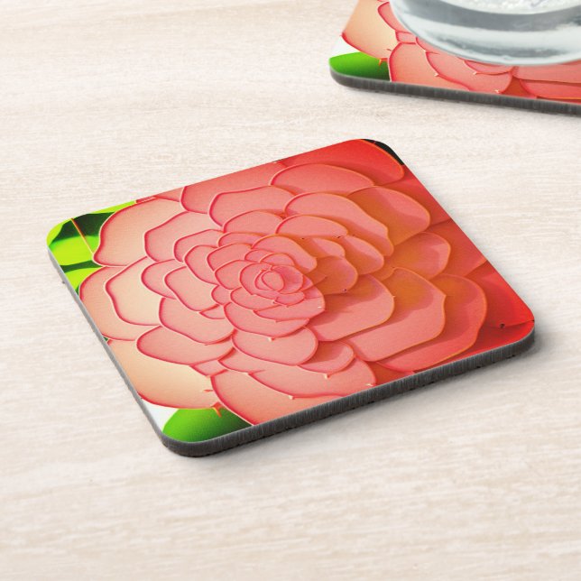 Dessous-de-verre Rose Artsy (Côté gauche)