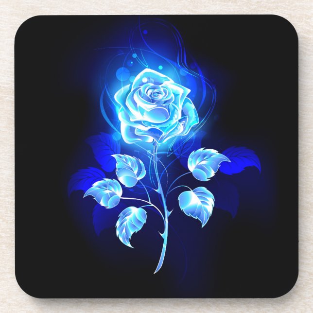 Dessous-de-verre Rose bleu brûlant (Devant)