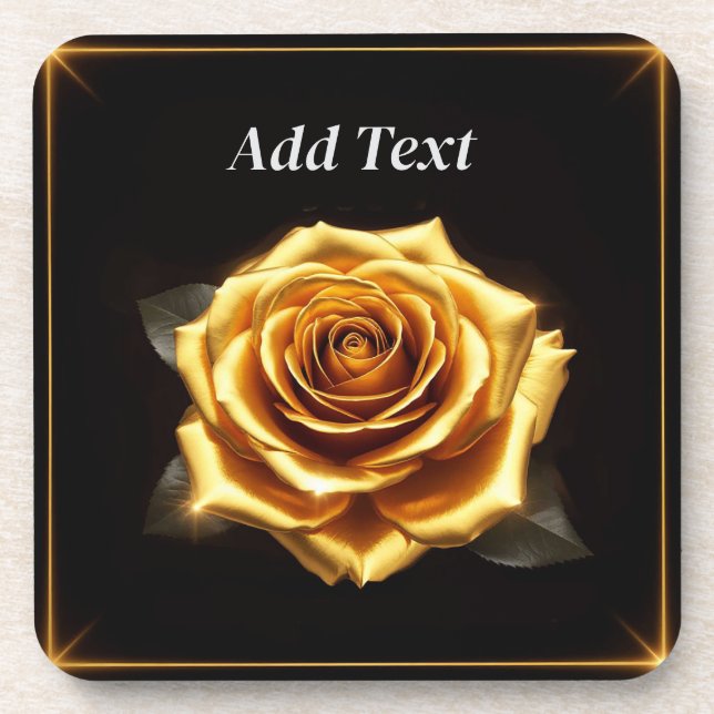 Dessous-de-verre Rose d'or aux bordures brillantes (Devant)