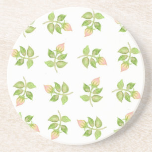 Dessous de verre rose et blanc Rosebud en mini-imp