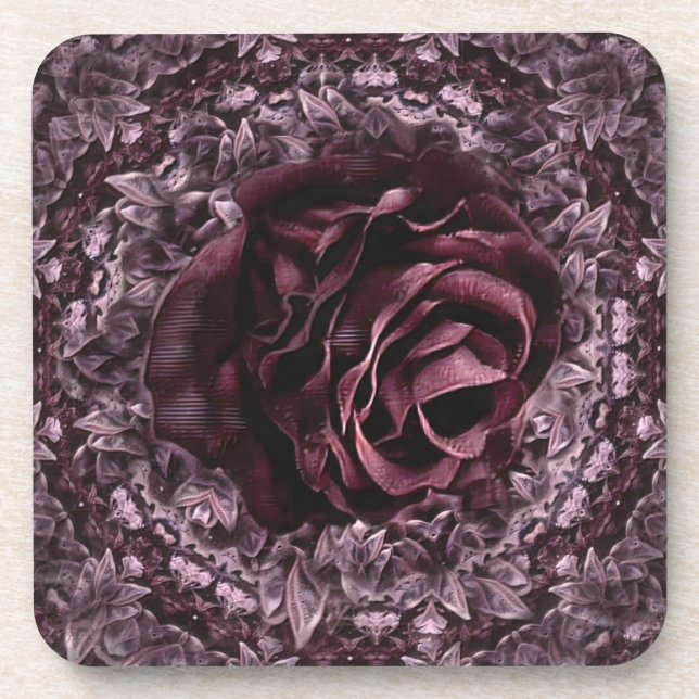 Dessous-de-verre Rose Mandala (Devant)
