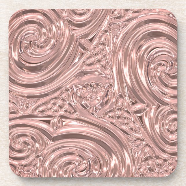 Dessous-de-verre Rose or rose élégant victorien (Devant)