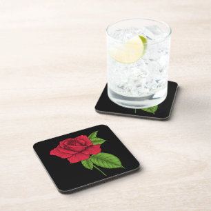 Dessous-de-verre Rose rouge 2