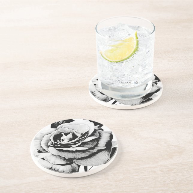Dessous de verre Roses gravés (Côté)
