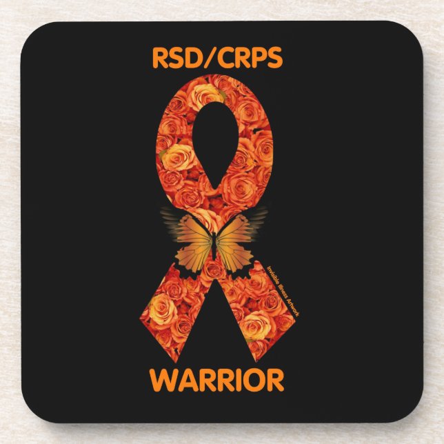 Dessous-de-verre Roses orange/papillon...RSD/CRPS (Devant)