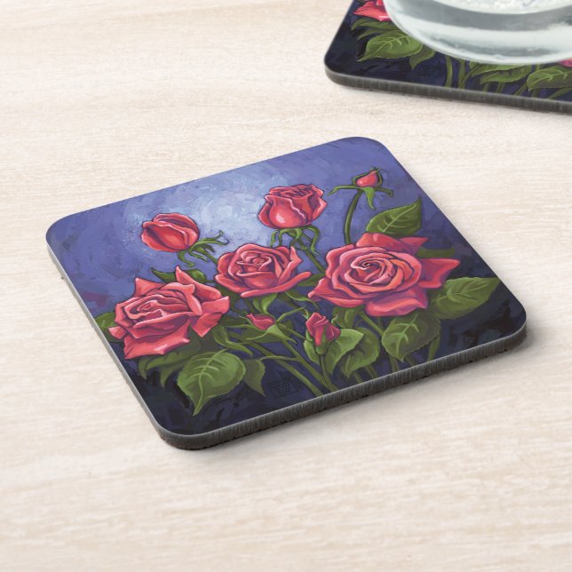 Dessous-de-verre Roses rouges (Côté gauche)
