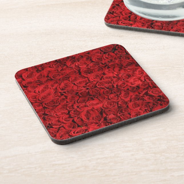 Dessous-de-verre Roses rouges - photo de près (Côté gauche)