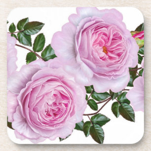 Dessous de verre roses vintages de pivoines