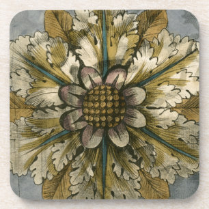 Dessous-de-verre Rosette décorative Demask sur Arrière - plan gris
