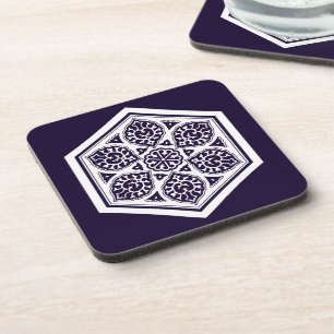 Dessous-de-verre Rosette turque bleu vintage - Graphique géométriqu