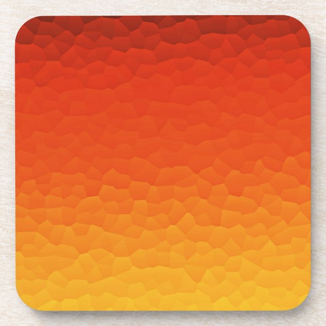 Dessous-de-verre Rouge brûlé orange au motif de craquement d'Ombre (Devant)