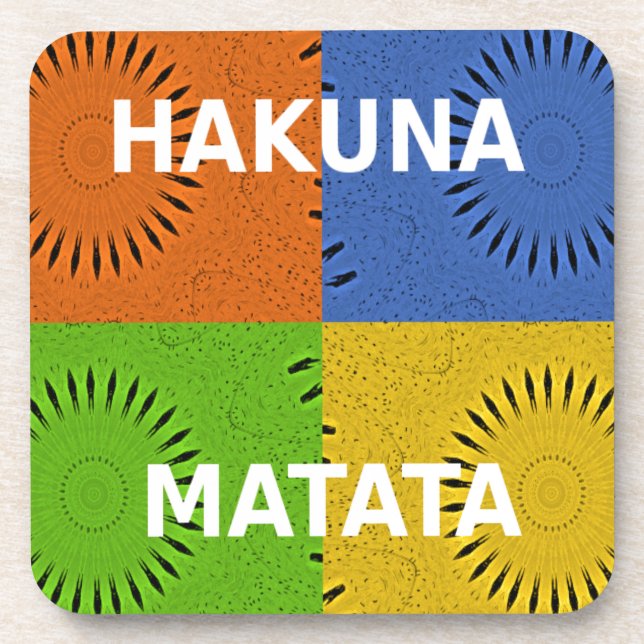 Dessous-de-verre Rouge doré Hakuna Matata (Devant)