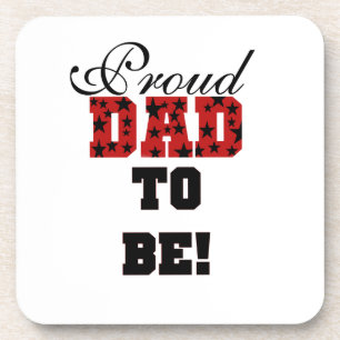Dessous-de-verre Rouge et Noir Fier papa à être des cadeaux