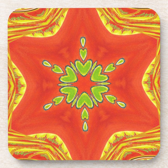 Dessous-de-verre Rouge or Africain Couleurs traditionnelles (Devant)