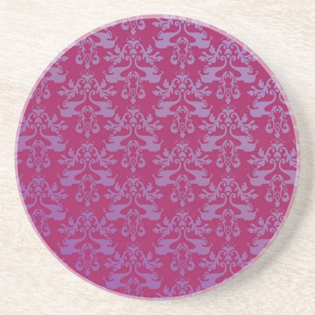 Dessous de verre rouge violet/regal à motif élépha (Devant)