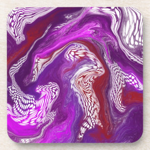 Dessous-de-verre Rouge violet Seirls Marbre Fluid Art