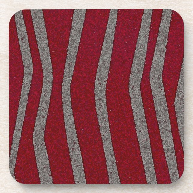 Dessous de verre rouges et gris (Devant)